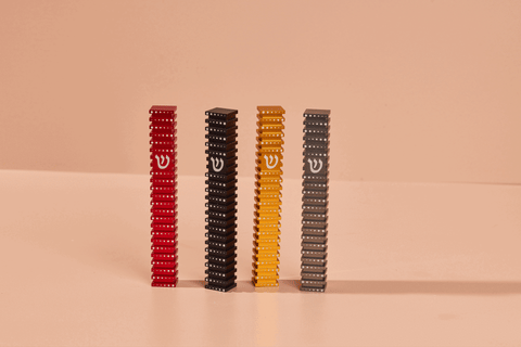 Square Mezuzah Case - Grooved