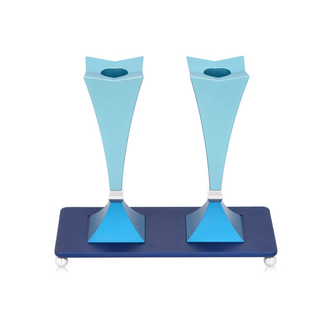 Square Shabbat Candlesticks - Sleek